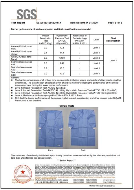 AAMI Level 1 Isolation Gowns