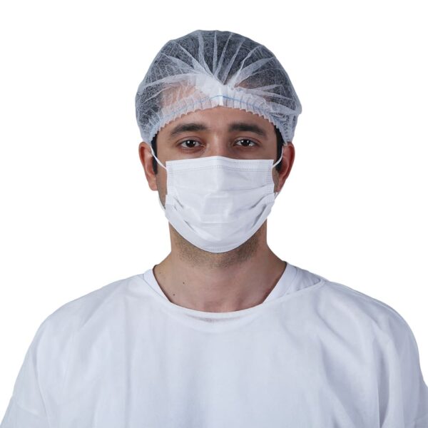 Level 1 White PP Non Woven Isolation Gown With Elastic Cuff