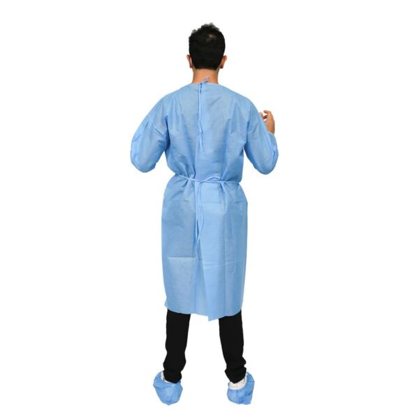 Wholesale Cheap Blue Long Sleeve Level 2 Disposable Dental SMS Isolation Gown 40gsm - Image 3