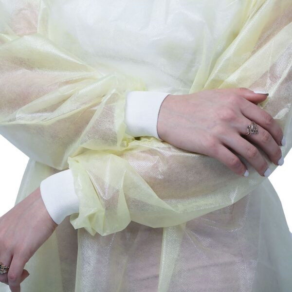 AAMI Level 2 Yellow Isolation Gowns For Hospitals
