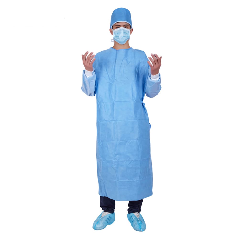 Reinforced Surgical Gown – Sterile Disposable SMS/SMMS Non-Woven, AAMI Level 3/4, Fluid Resistant for Hospital Surgery