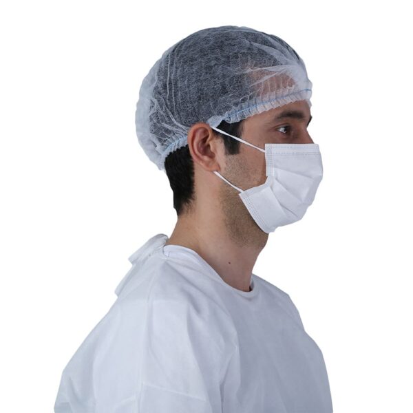 ​​Extra Large 21-inch Mob Cap - White Adjustable Breathable Dustproof Disposable Bouffant Cap for Cleanroom Use​​ - Image 3