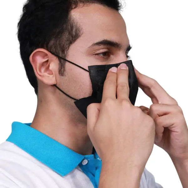Premium Black Surgical Mask – 3-Ply Disposable Face Mask for Adults, Comfortable Breathable Protection for Doctors, Nurses, Hospitals, and Everyday Use - Image 3