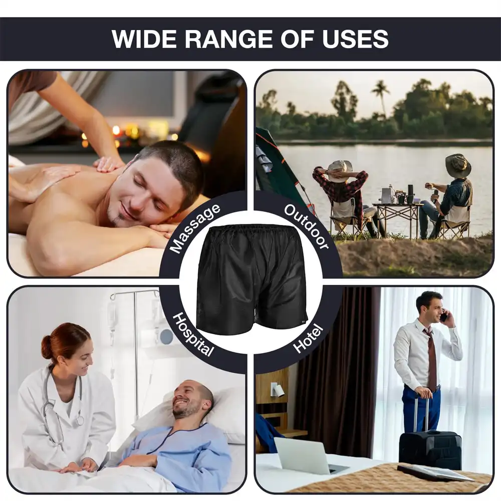 Mens Disposable Boxer Shorts Medical Exam Hospital Patient Modesty Blue Nonwoven Elastic Waist Breathable Comfortable Colonoscopy Procedure Soft Professional - Image 6