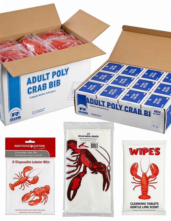 custom package of disposable bibs