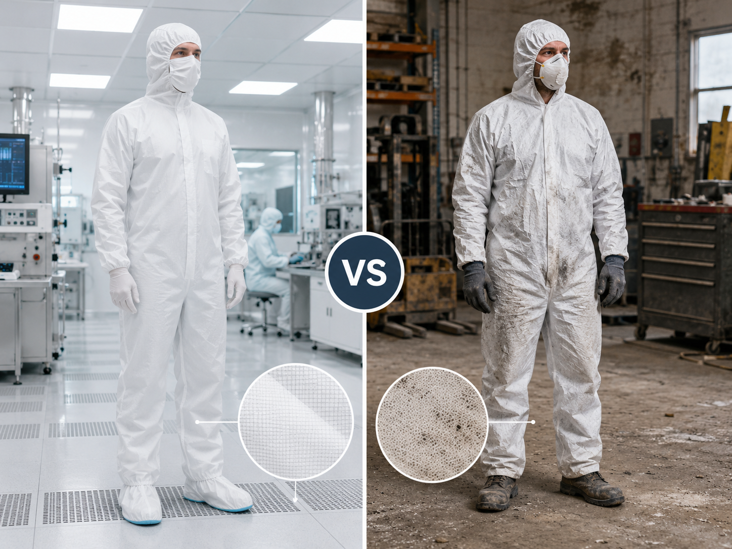 Cleanroom Disposable Coverall vs Regular Disposable Coverall